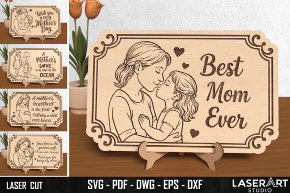 Paquete De Placas Con Citas Del Dia De La Madre Creativo Digital